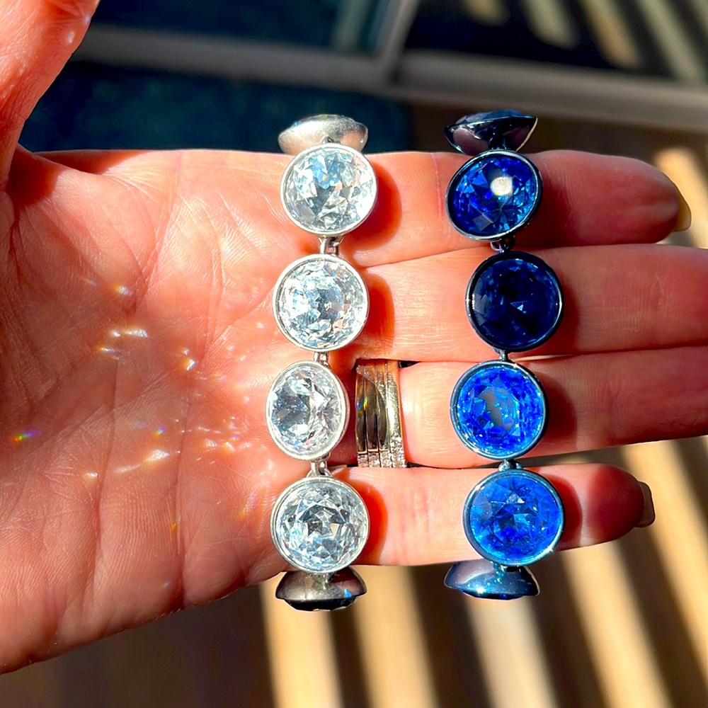COPY - Gorgeous Swarovski  blue and clear crystal bracelet. Perfect condition.